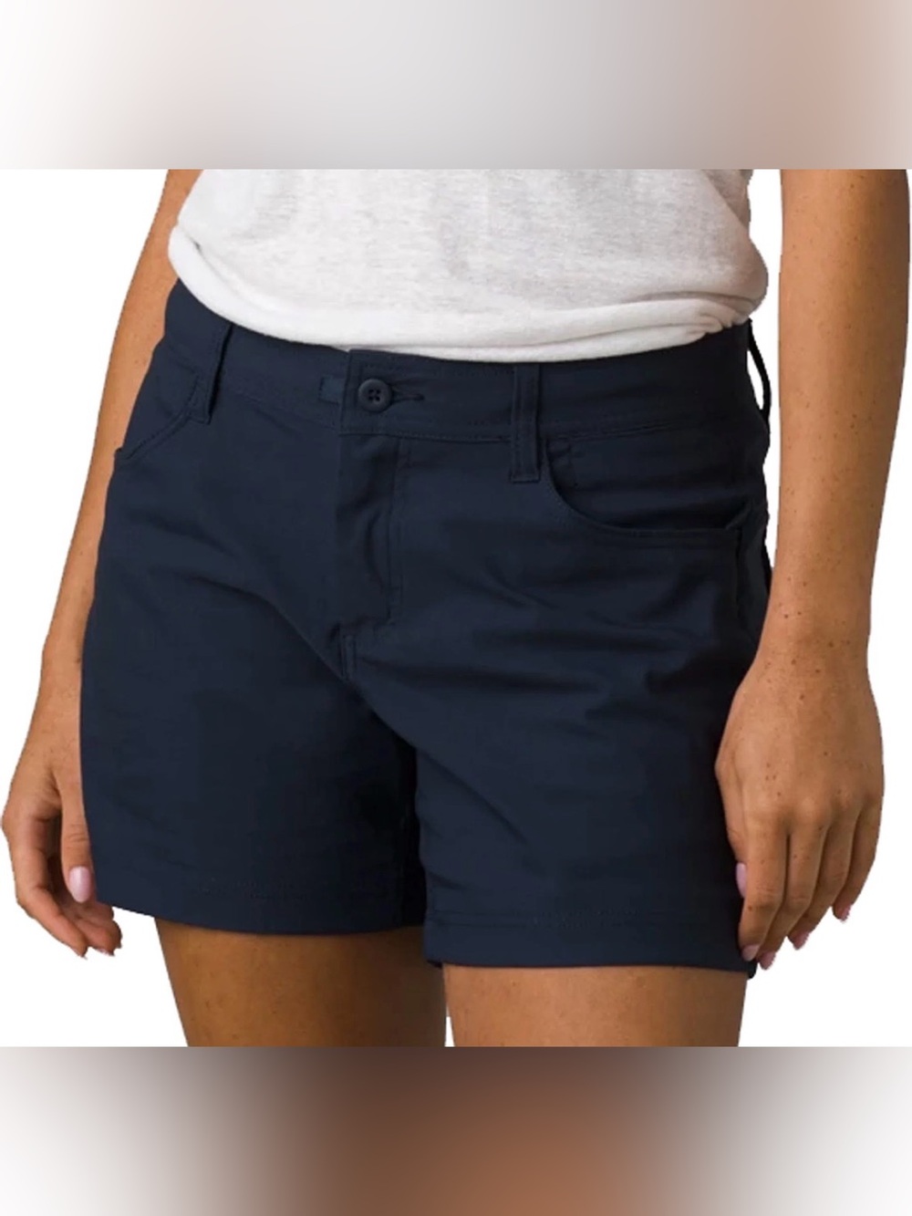 PrAna Halle II Shorts Women’s Size 14 Navy 5” Inseam Stretch Hiking NWT